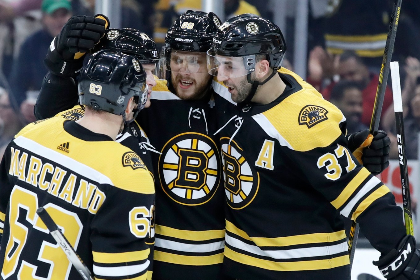 David Pastrnak, Brad Marchand, Patrice Bergeron